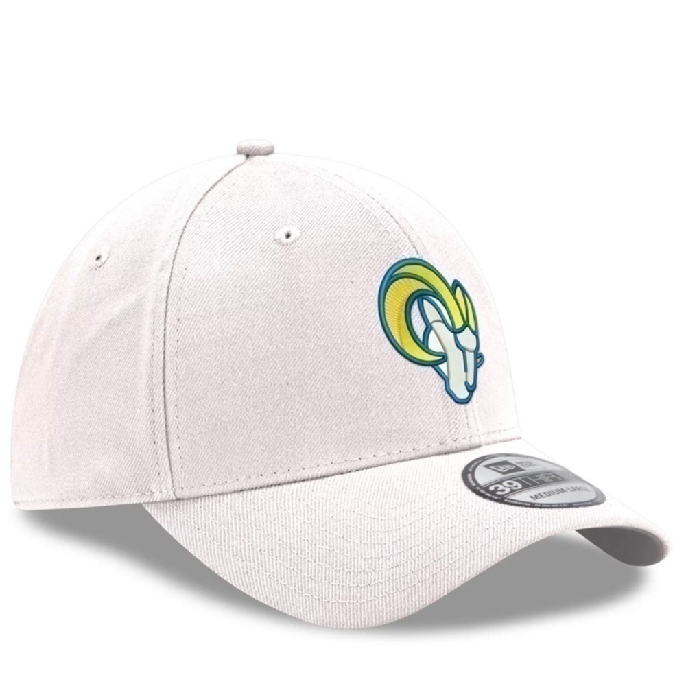 Los Angeles Rams New Era LA Logo Iced II 39THIRTY Hat White Medium/Large NEW - Picture 7 of 13